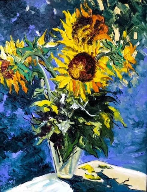 Tournesols au vase de cristal 2 — Denis Ribas