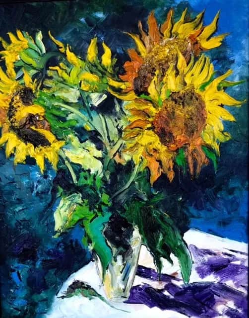 Tournesols au vase de cristal 1 — Denis Ribas